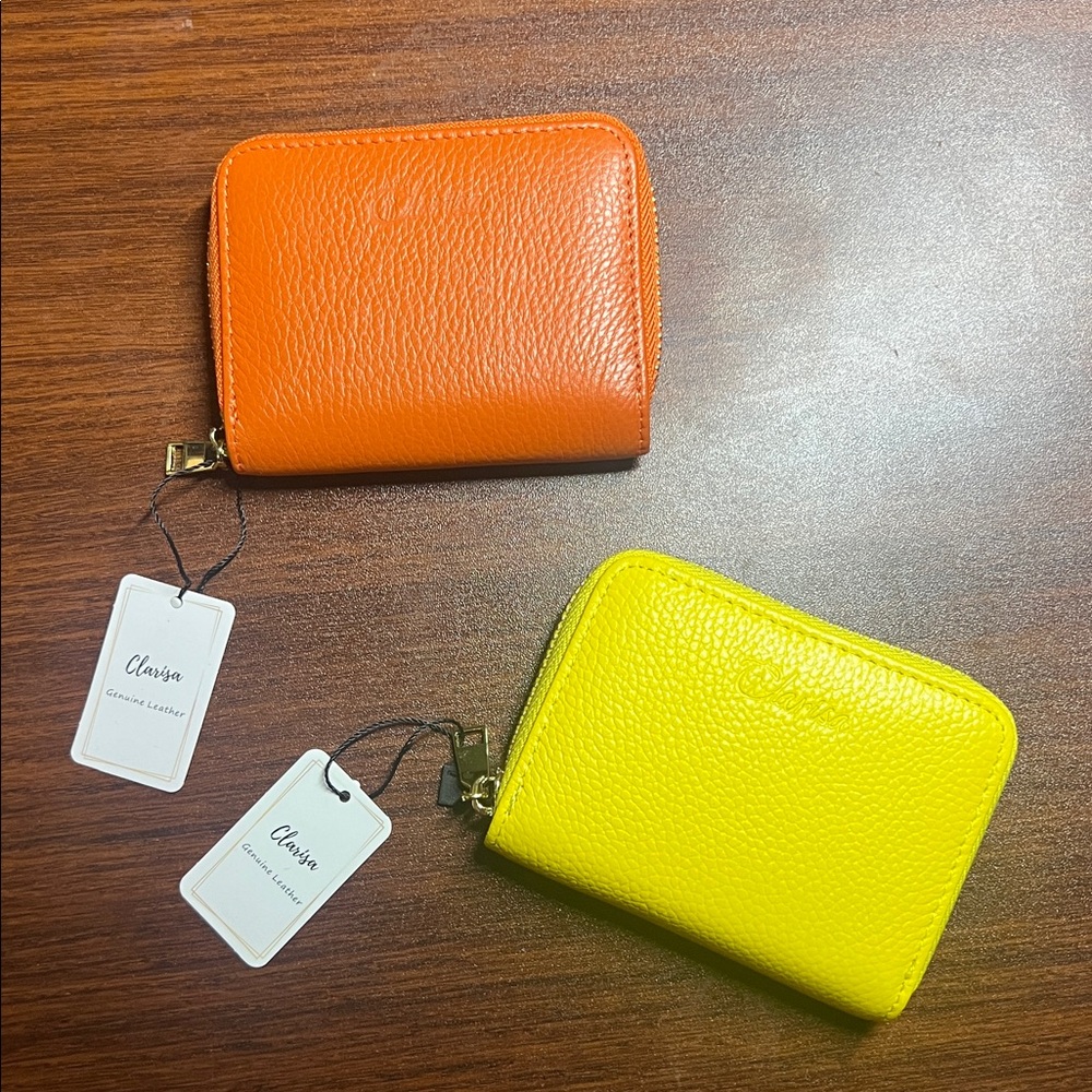 Clarisa Leather RFID Blocking Card Holder Wallet - you choose color